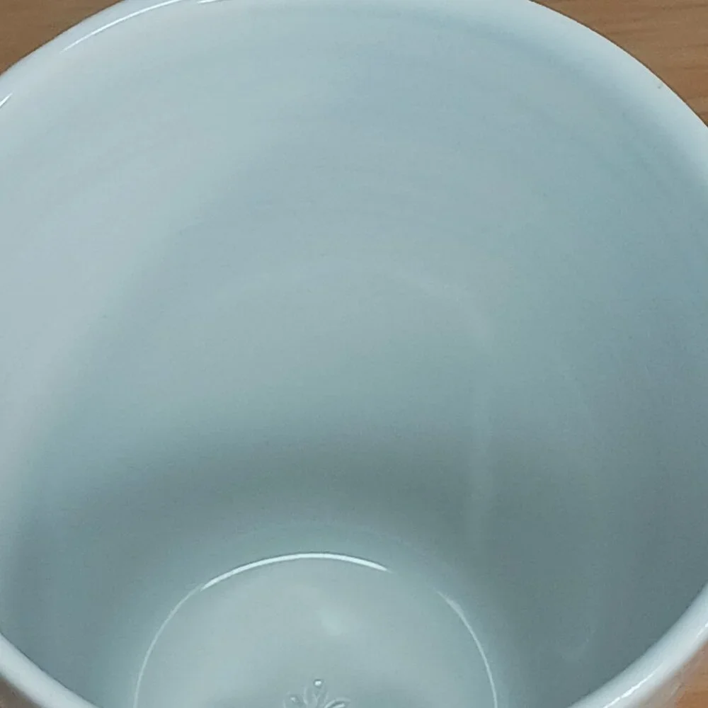 IKEA Sommar 2017 Embossed Lace 8oz Porcelain Cup Light Gray Glazed 103.418.19